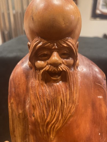 BUDDHA-WOODEN CARVED BUDDHA-LARGE ROOT ?CARVED BUDDHA - Picture 2 of 11