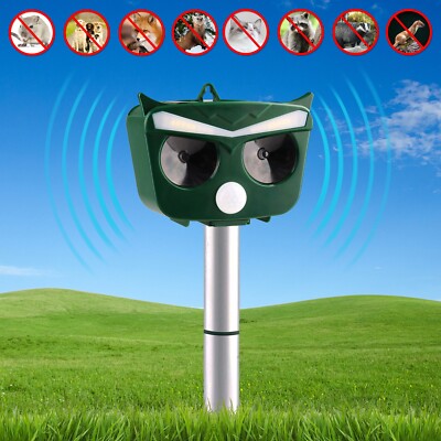 Deterrent Animal 360° Solar Ultrasonic Pest Sensor Repellers Outdoor Waterproof