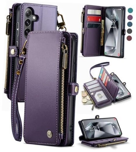for Samsung Galaxy S24 Plus Case, RFID Blocking Galaxy S24 Plus Wallet Purple