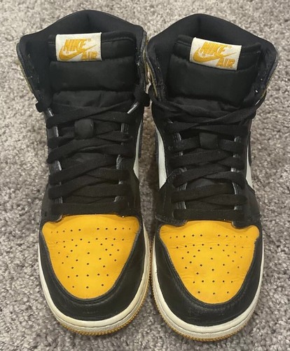 Nike Air Jordan 1 Retro High GS Taxi Yellow Toe Kids Sneakers 6.5Y 575441-711 OG - Picture 5 of 12