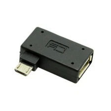 90 D left angled micro USB 2.0 OTG Host Adapter with USB Power for Galaxy S4 S5