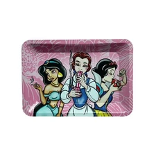 Metal Rolling Tray Fun Princess Plate Tobacco Small Approx. 7"x5" FREE SHIPPING