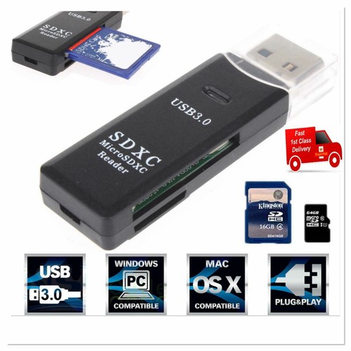 USB 3.0 SD Memory Card Reader High Speed SDHC SDXC MMC Micro SD Mobile T-FLASH - Picture 9 of 10