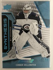 2019-20 Upper Deck Engrained Synthesis Blue 11/50 Connor Hellebuyck #S-36