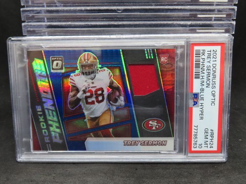 Trey Sermon Panini Donruss Optic Rookie Phenoms Horizontal Memorabilia #RPH24 Blue Hyper