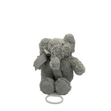 Mudpie Gray Elephant Baby Lullaby Musical Pull String Plush, tested
