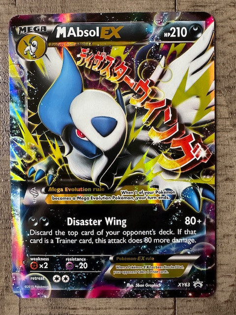 2015 Pokemon Mega M Absol EX XY63 Holo Promo Card OVERSIZED