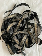 NEW Chanel Holiday Gift Wrap Ribbon Gold Black 0.75" x 36" SOLD BY YARD