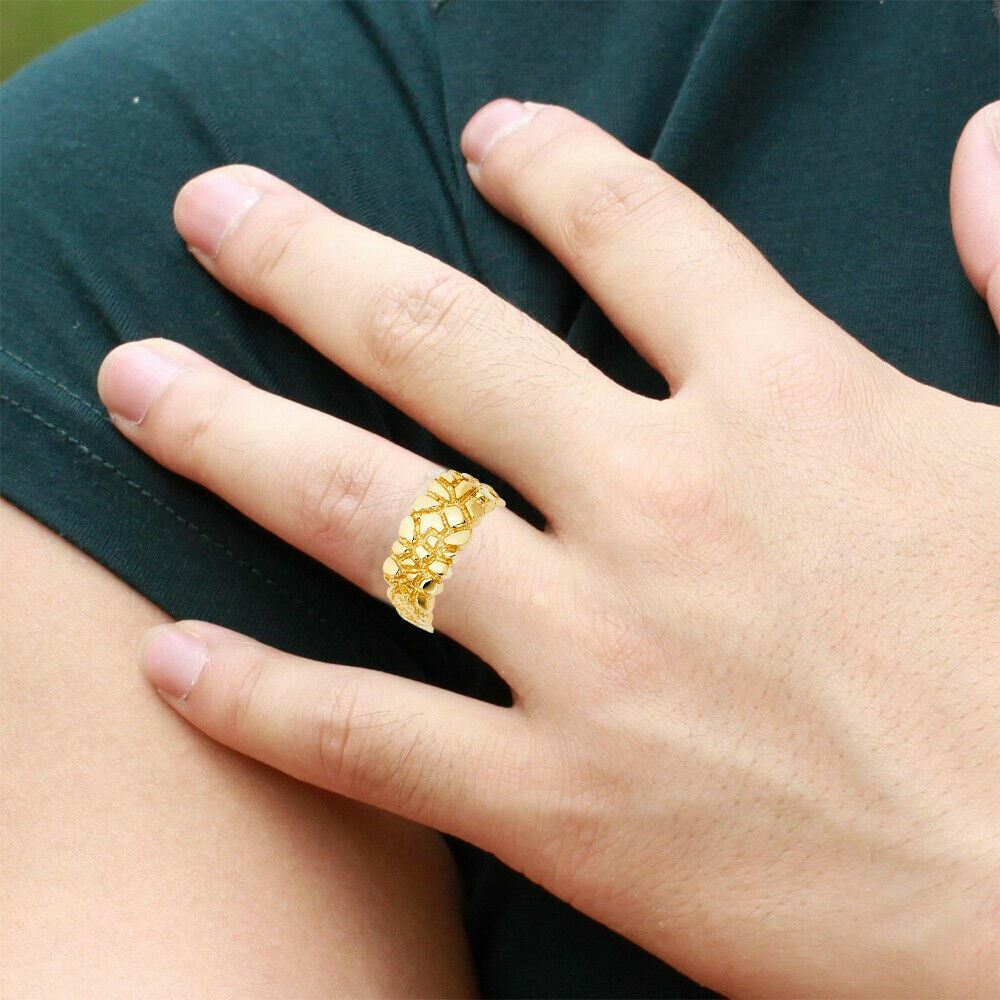 Men's 14K Gold Nugget Ring 'The Knight' | 5.75 Size, 4.37 Grams, Hand-Polished, Made In USA