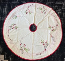 TAG BERRY SPRIGS Christmas Tree Skirt -NWOT-Embroidery-51"D-NEW-Festive HOLIDAY!
