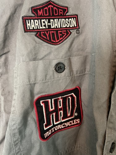 Harley-Davidson Motorcycle Mens L Embroidered Short Sleeve Button Down Shirt - Picture 4 of 10