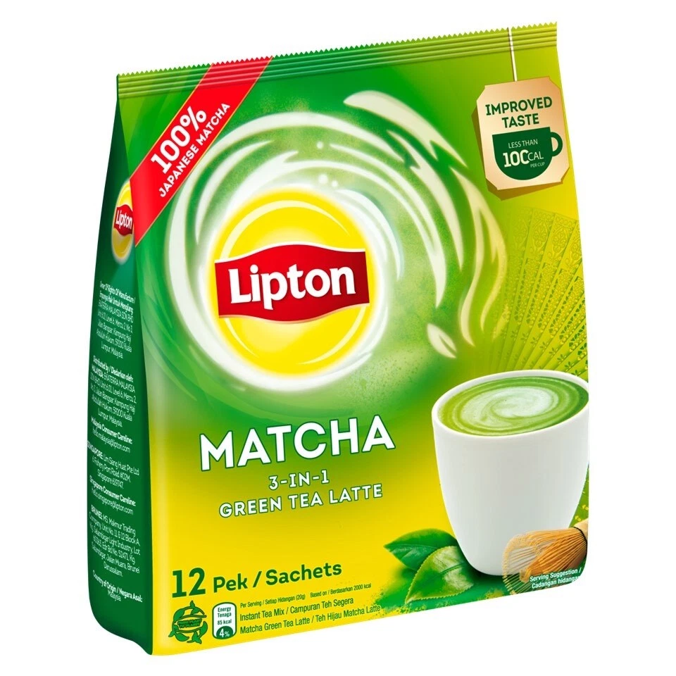 Lipton Matcha 3 en 1 Té Verde Latte (20g x 12s) Foto 2 de 4