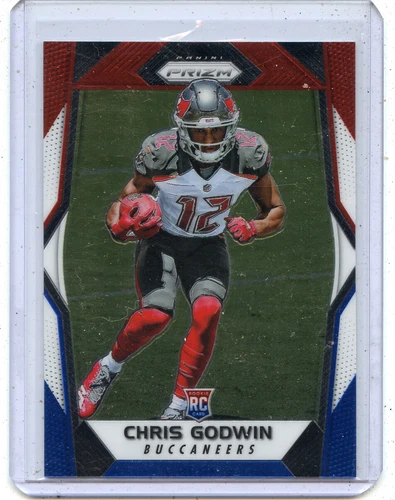 2017 PANINI PRIZM #243 CHRIS GODWIN "RED WHITE & BLUE PRIZM" ROOKIE RC, 121221