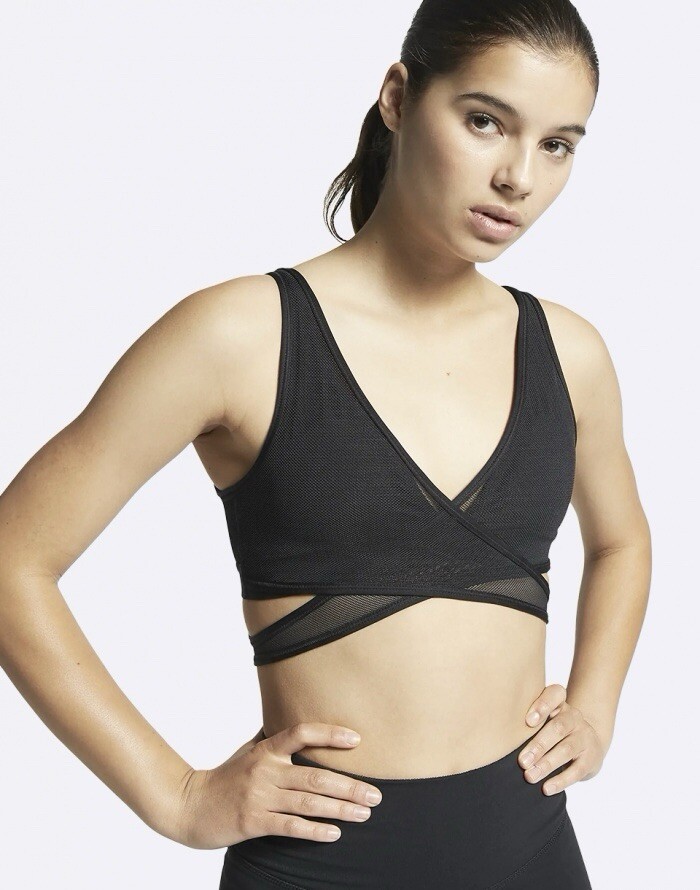 NIKE Air Mesh Workout Gym Bra Crop Tee Top Size S #35239