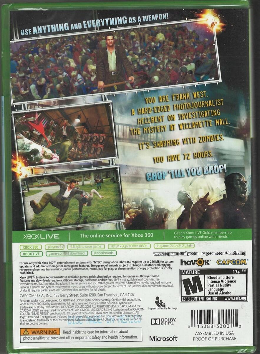 Dead Rising (Platinum Hits) Xbox 360 (Brand New Factory Sealed US Version)  Xbox