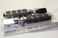 Motorcycle Footrests Steed Chopper Unfolding Style 8mm Pin Chromed Metal w Rubbe