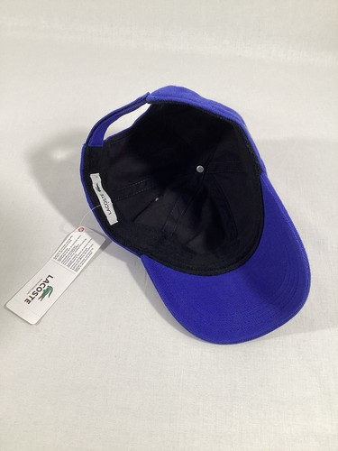 Lacoste Blue Hat Cap Adjustable 100% Cotton OSFM NWT - Picture 5 of 5