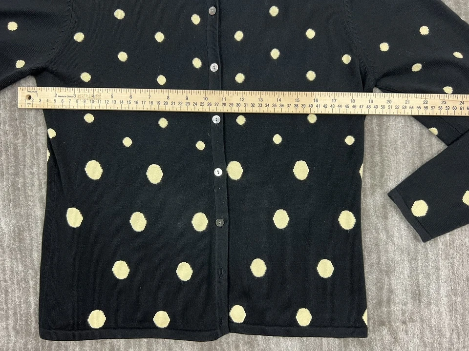 Suéter Deportivo Haley Mujer Mediano Negro Lunares Botón Delantero Algodón Foto 4 de 4