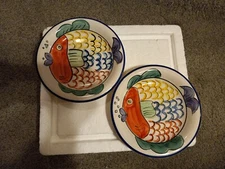 Tabletops Unlimited Pescada Hand Painted Fish Art Salad Side Dessert Plate Dish 