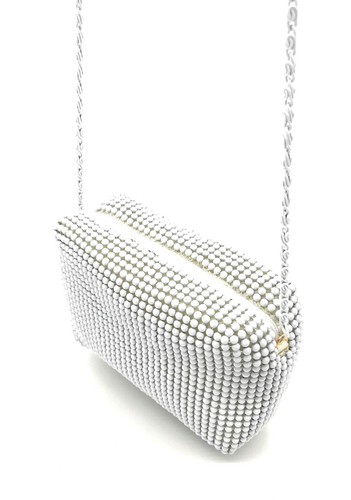 Small Evening Clutch Metal Beaded Mesh Party Prom Wedding Banquet Purse - Picture 19 of 30