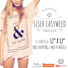 Siser Easyweed Heat Transfer Vinyl 15 Sheets of 12" x 12" MIX & MATCH