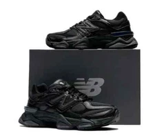 New NB 9060 Triple Black Leather Womens's Men's Shoes Sneakers Trainer U9060NRI