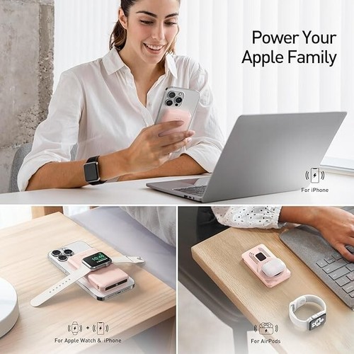 iWALK MAG-X Magnetic Wireless Power Bank with iWatch Charger 10000mAh - White - Picture 3 of 5