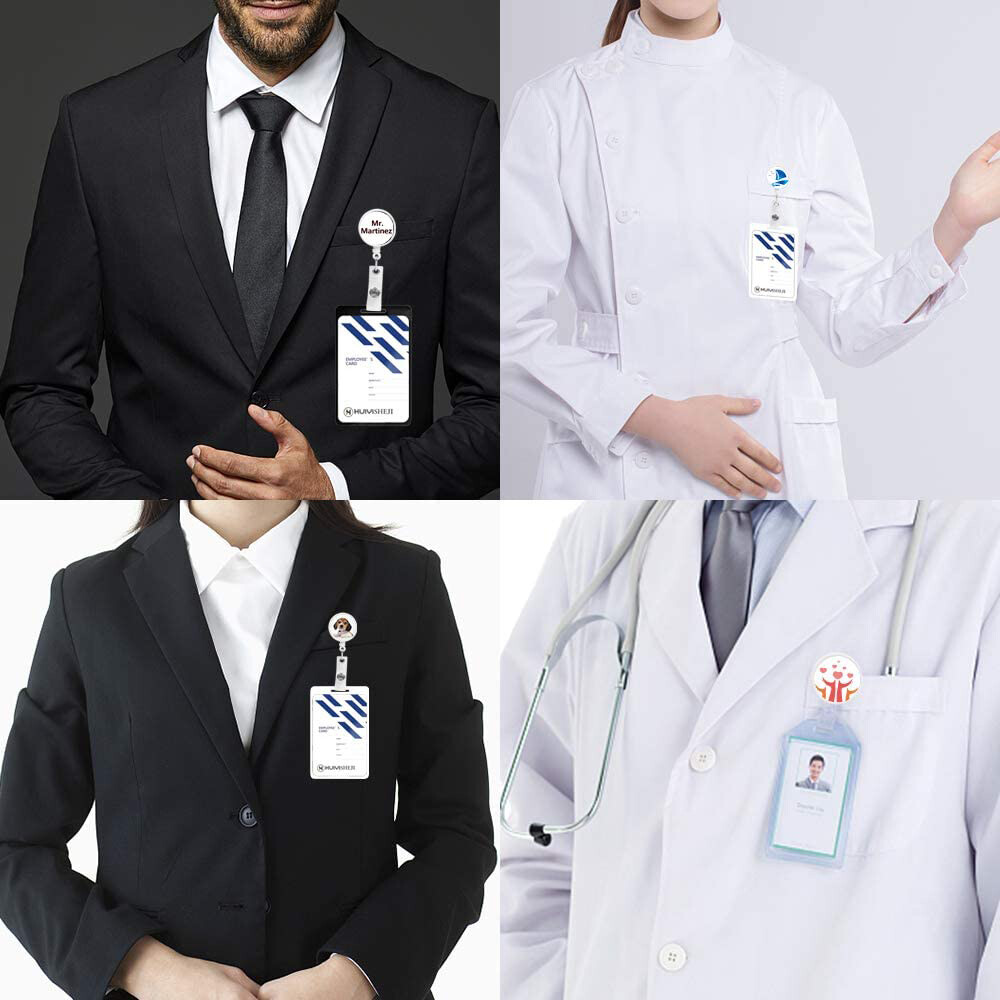 20Pcs Sublimation Retractable Badge Holder Belt Clip,Blank Nurse ID Badge Reels