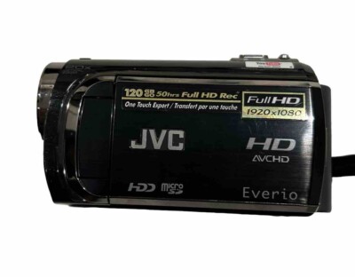 JVC #GZ-HD320BU Black 20x Optical Zoom Full HD Everio Camcorder Case Etc Tested