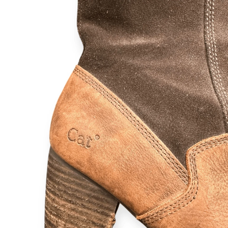 CAT Mujer Pan de Jengibre Coretta Impermeable Cuero Botas Altas Talla 7.5/38 EU Foto 3 de 4