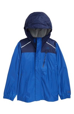 Boys LLBean Kids Trail Model Waterproof Packable Rain Jacket - Blue