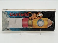Vtg 1978 Garfield Plastic Pencil Pouch Empire Pencil Co.