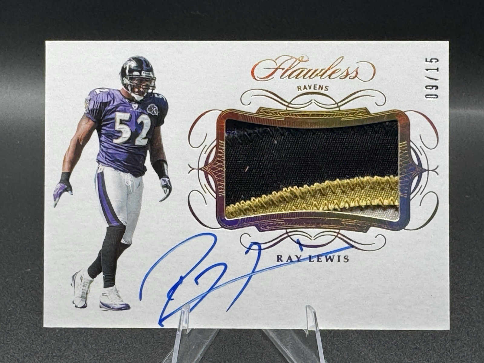 Panini 2019 Flawless Football Ray Lewis PA-RL Auto Patch 09/15 Ravens view 1