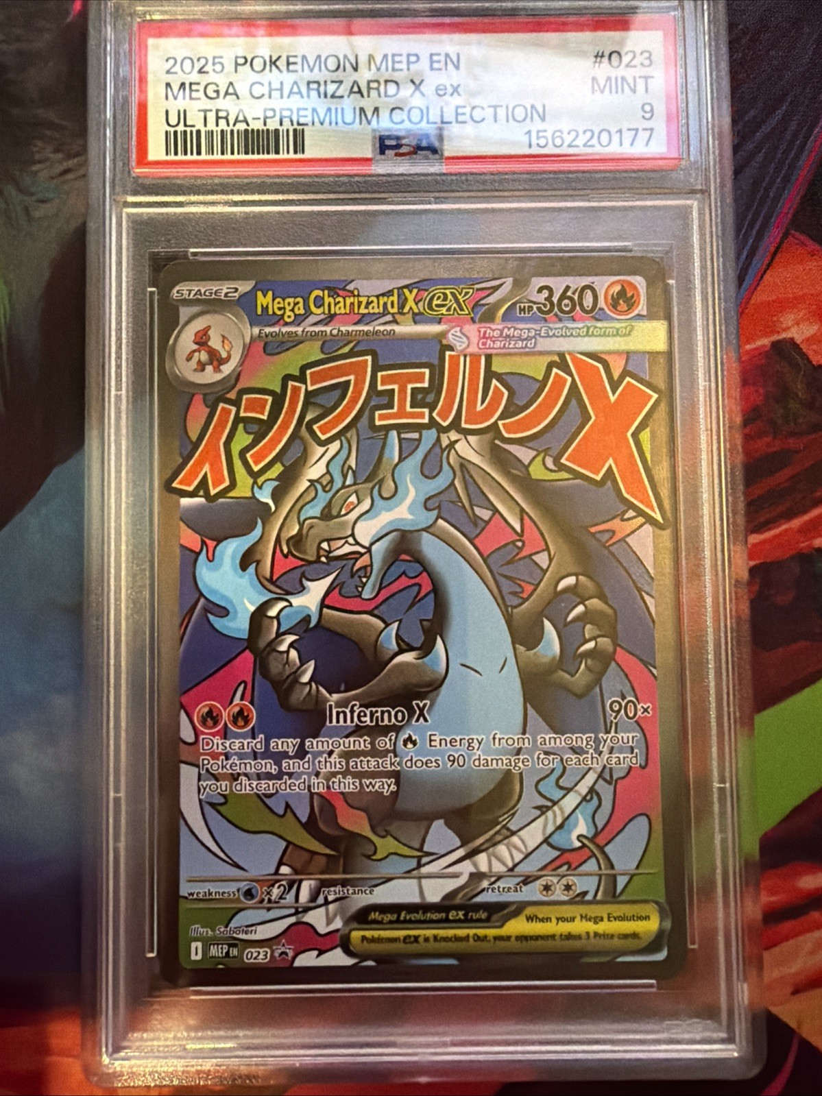 🔥Pokemon MEP EN 2025 Mega Charizard X EX Ultra Premium #023 PSA 9 MINT🔥