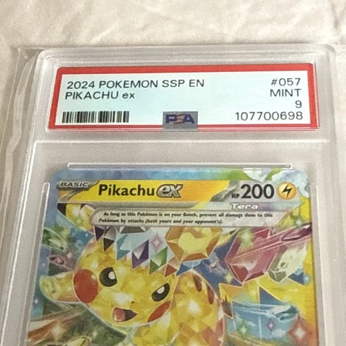 2024 POKEMON SSP EN-SURGING SPARKS #057 PIKACHU EX PSA 9