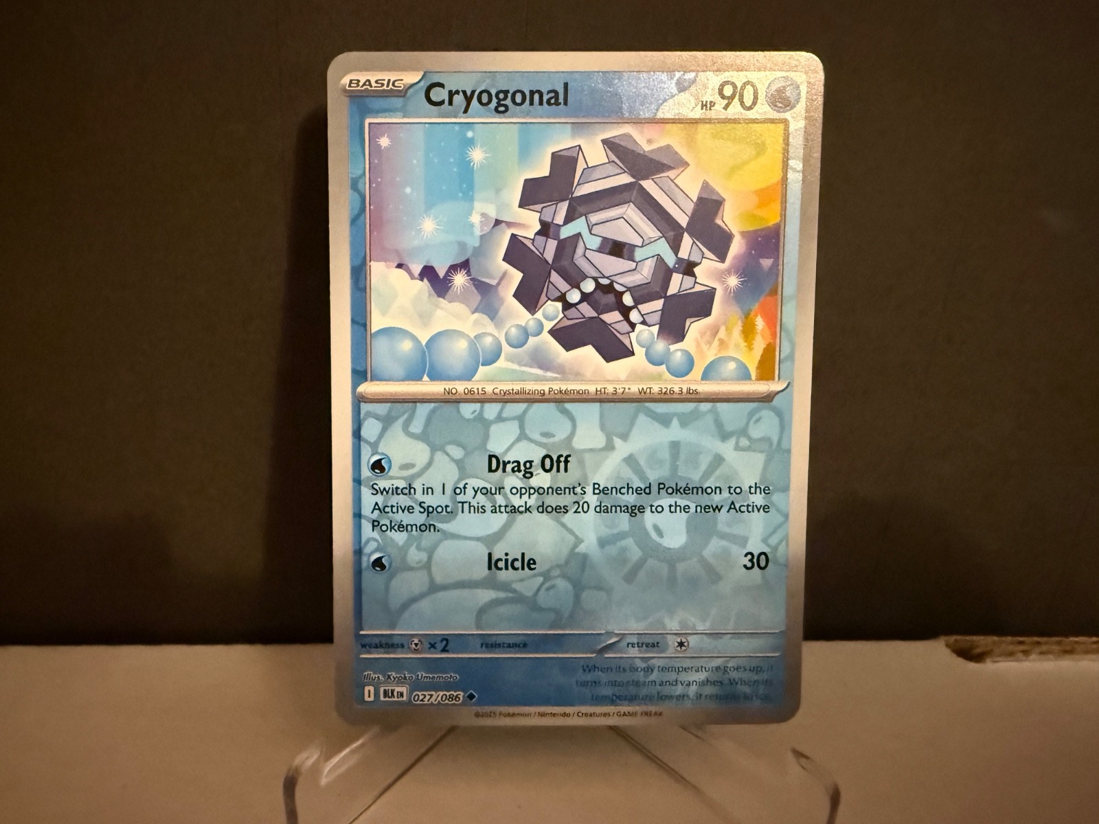 2025 Pokemon TCG Cryogonal 027 S&V Black Bolt Reverse Holo U Card NM+