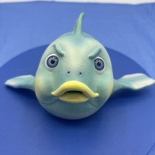 Vtg 1996 ADG Cartoon Fish Bath Squirt Toy Blue Green 3.5  Whimsical Colorful