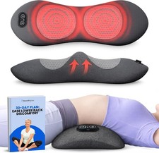 SmoothSpine Back Massager w Heat Vibration Traction Triple Fusion