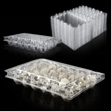 100 Pcs Quail Egg Cartons, 24 Grids Clear Quail Egg Cartons, Reusable Quail E...
