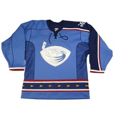 CCM Hatfield Ice Hockey Jersey Men Medium Blue Molloy 22 Air-Knit Made in Canada