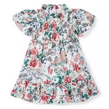 Janie and Jack The Chelsea Smocked Floral Dress Size 3 Party Smocked Ruffle