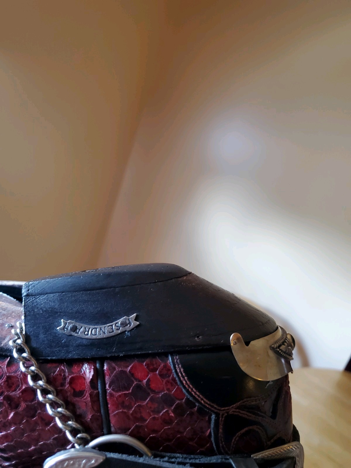 Vtg-SENDRA RED PYTHON Harness METAL TOE  WESTERN … - image 10