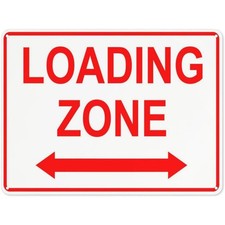 Loading Zone Metal Sign Double Arrow Parking Lot Safety Workplace Decoration