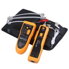 Network Cable Tester RJ45 RJ11 Wire Tracker with Earphone Tool Kit Orange
