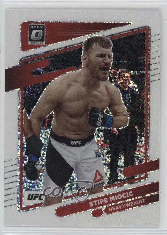 2022 Panini Donruss Optic UFC White Sparkle Prizm Stipe Miocic #50 0xh3