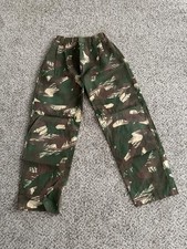 Vintage Rhodesian Brushstroke Camo Costume Pants Elastic Waistband