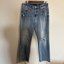 Lucky Brand Women's Easy Rider Mid-Rise Bootcut Medium Wash Distress 6/28x32