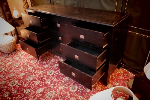 Lombok Canton Style Large Chest Of Drawers Black Lacquered Solid Ash Sideboard🚚 - Picture 10 of 11