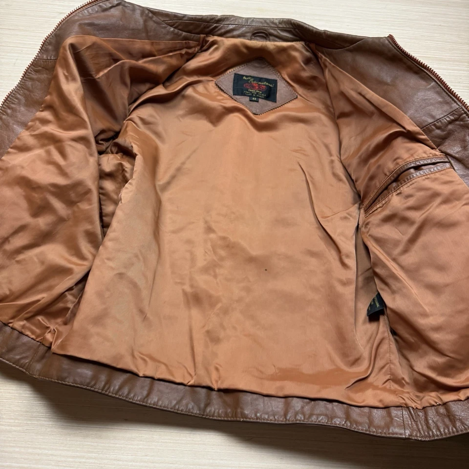 Винтажная кожаная куртка Ricky размер 40 мужская XS модель рокабилли - Изображение 2 из 4