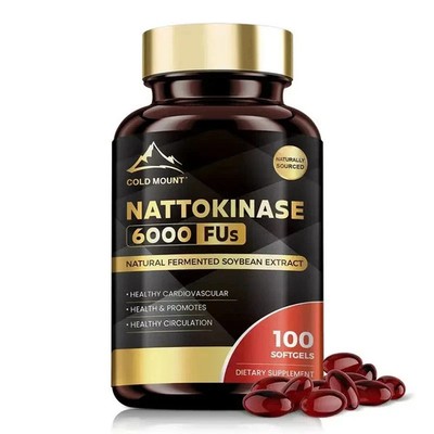 Nattokinase  6000 FU Enzyme For Heart/Brain Health, Blood Circulation 100gels
